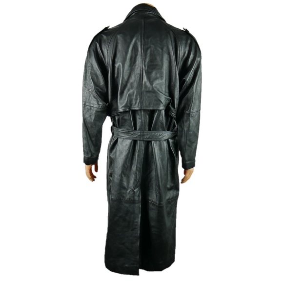 Haggar | Jackets & Coats | Haggar Genuine Leather Trench Coat Mens Sz L Euc | Poshmark